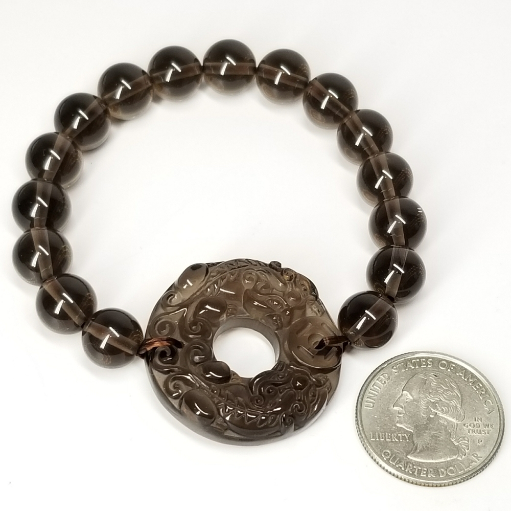 Natural Obsidian Gemstone Bracelet NEW - Picture 3 of 8